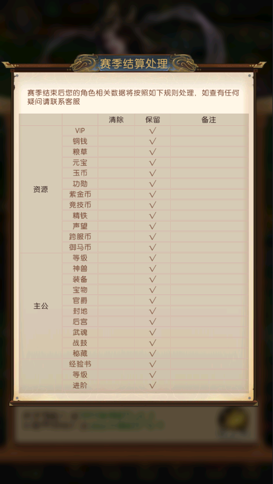 赛季结算规则